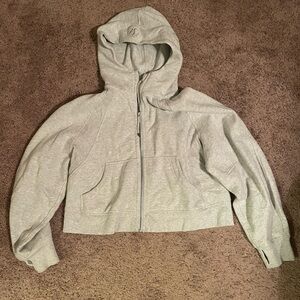 Lululemon Athletica Light Gray scuba cropped Zip-Up jacket
